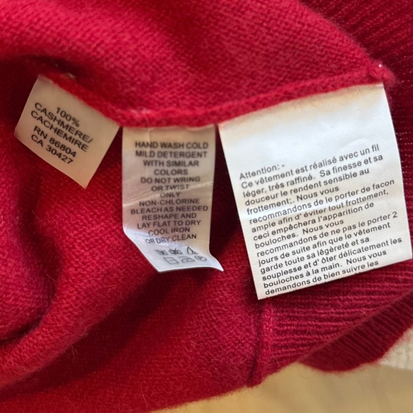 Magaschoni Tomato Red Cashmere Boat Neck Zip Sweater - Size M - Picture 10 of 15